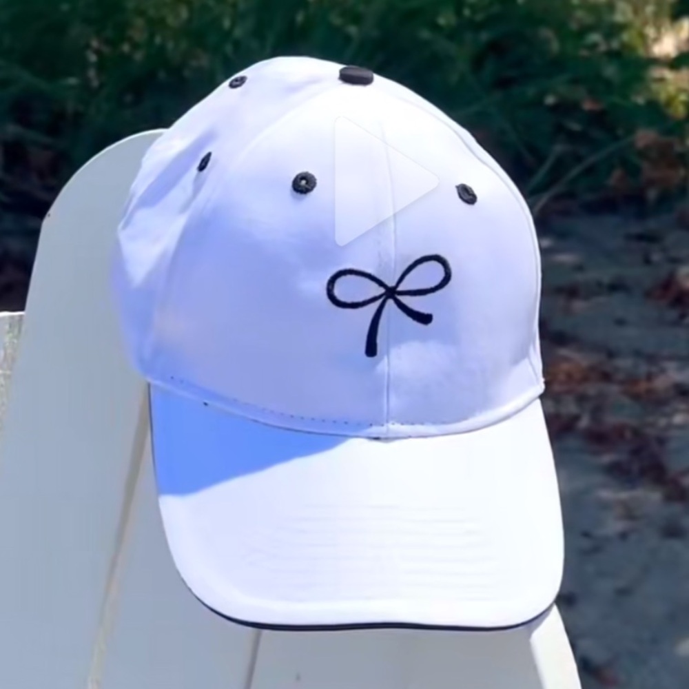 Black White Bow Baseball Hat Women EmilyOAndBows